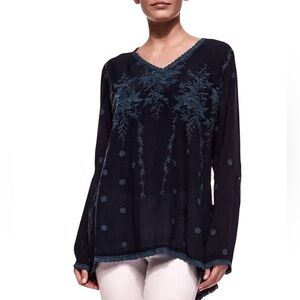 Johnny Was Lusana Embroidered Georgette Tunic Blouse